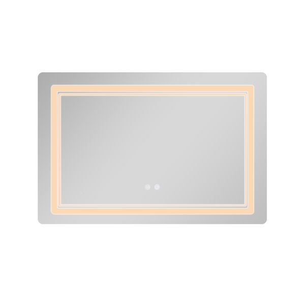 Дзеркало настінне Cardinal (CA2) 800х600 мм, прямокутне, з LED-підсвіткою Touch, антизапотіванням, димером, рег. темп. кольору (3000-6500K) Qtap QT0478C806048457 фото