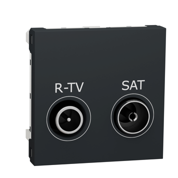 Розетка Schneider Electric Unica New R-TV/SAT оконечна, антрацит NU345554 фото
