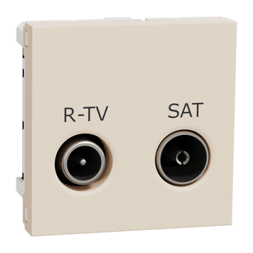 Розетка Schneider Electric Unica New R-TV/SAT одинарна, бежевий NU345444 фото