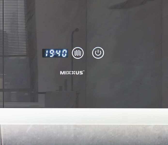Дзеркало MIXXUS FLAT MR04-100x60 з LED Touch, Anti-fog, димером, рег. яскравості, годинником (MI6008) 5d84213e-458d-42ff-83b0-4b1e70f3bb68 фото