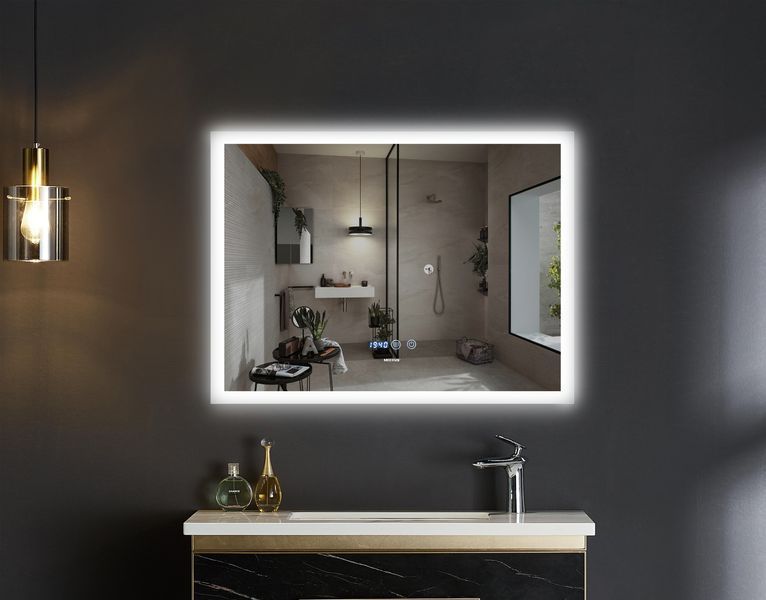 Дзеркало MIXXUS FLAT MR04-100x60 з LED Touch, Anti-fog, димером, рег. яскравості, годинником (MI6008) 5d84213e-458d-42ff-83b0-4b1e70f3bb68 фото