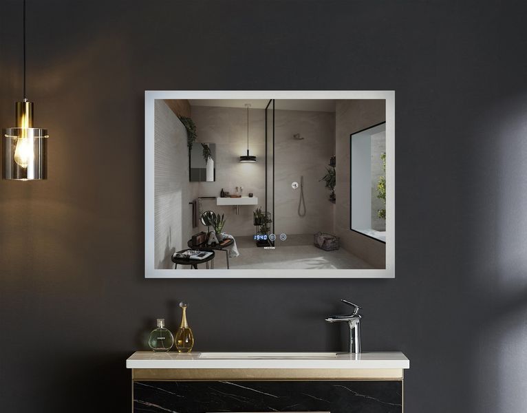 Дзеркало MIXXUS FLAT MR04-100x60 з LED Touch, Anti-fog, димером, рег. яскравості, годинником (MI6008) 5d84213e-458d-42ff-83b0-4b1e70f3bb68 фото