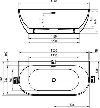 Ванна FREEDOM W 1660x800 окремостояча 57f4bb13-0026-4ecf-8261-3e9ee7de93f0 фото