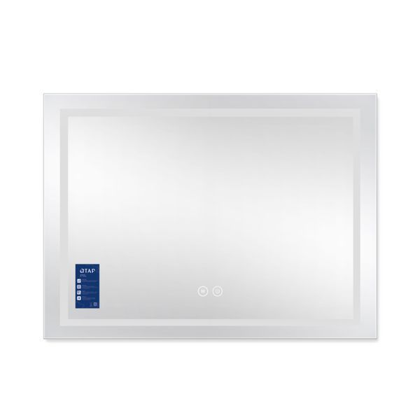 Дзеркало настінне Mideya (MI1) 800х600 мм, прямокутне з LED-підсвіткою Touch, антизапотіванням, димером Qtap QT2078F904W фото