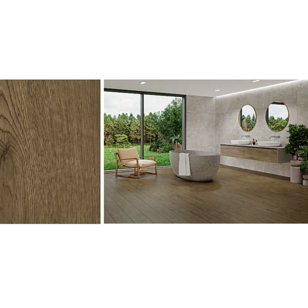 Керамограніт Cersanit Emberwood Brown Mat Rect** 19,8x119,8 см TGGR1029770001 фото