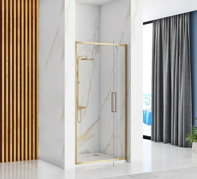 Душові двері REA RAPID SWING 90 BRUSHED GOLD REA-K2502 фото