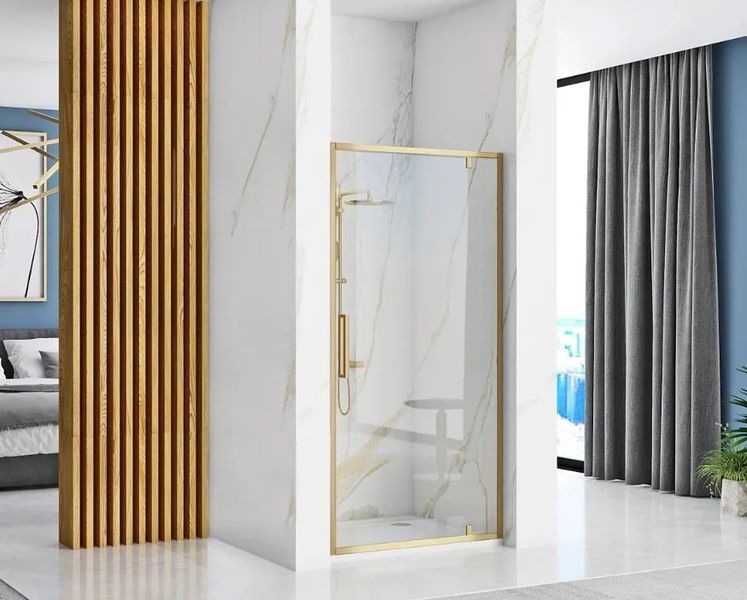 Душові двері REA RAPID SWING 90 BRUSHED GOLD REA-K2502 фото