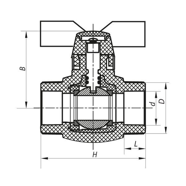 Кран кульовий PPR КШ Koer (метелик) для гарячої води 25 (Koer K0182.PRO) (KP0235) 003cb623-6d13-42eb-85f2-290881619535 фото