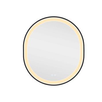 Дзеркало настінне Gemini (GE1B) 800х700 мм, овальне, з LED-підсвіткою Touch, антизапотіванням, димером, рег. темп. кольору (3000-6500K) Qtap QT2578R8072B фото
