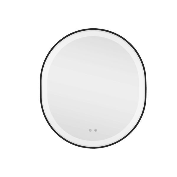 Дзеркало настінне Gemini (GE1B) 800х700 мм, овальне, з LED-підсвіткою Touch, антизапотіванням, димером, рег. темп. кольору (3000-6500K) Qtap QT2578R8072B фото