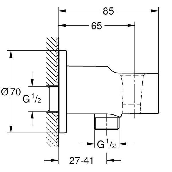 Шлангове підключення Grohe Tempesta 28628001 з тримачем для душу 28628001 фото