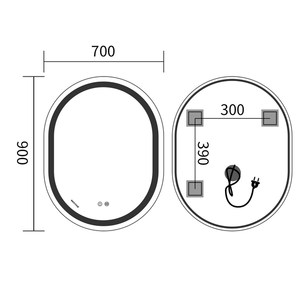 Дзеркало MIXXUS PREMIUM ELLIPSE MV05-90x70-REVERSE з LED Touch, Anti-fog, димером (3-6,5kK) (MP6644) b12d7924-8806-4c22-8e61-fee3277d92b3 фото