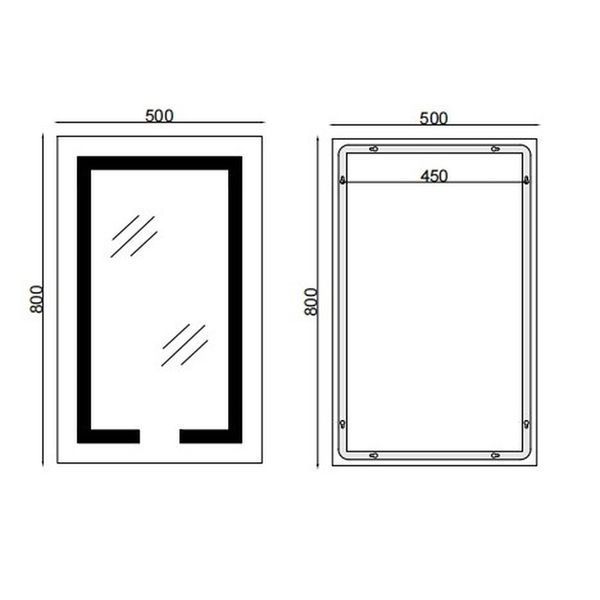 Дзеркало MIXXUS HARD MR06-50x80 з LED Touch, Anti-fog, димером, рег. яскравості, годинником (MI6011) a36035d8-b36b-414e-ae05-37a4b5effa0d фото