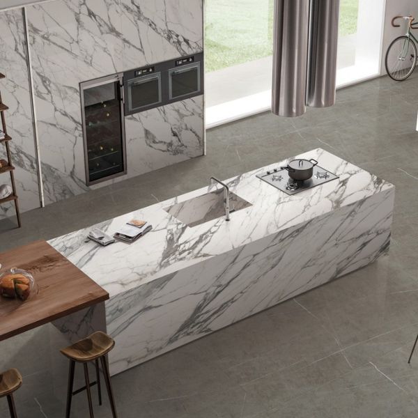 Керамограніт Almera Ceramica-2 Sgvb12279p100m Statuario Soul Lapp 120x270 см 552787 фото