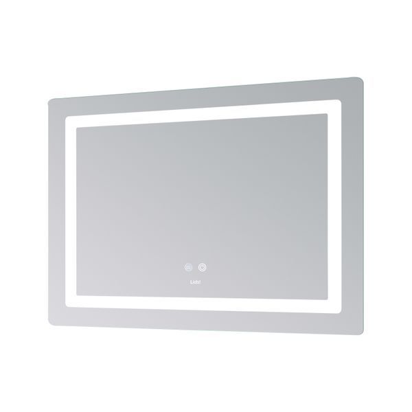 Дзеркало настінне Kubis (KU2) 900х700&nbsp;мм, прямокутне, з LED-підсвічуванням Touch, антизапотіванням, димером, рег. яскравості Lidz LD78LF904907048452 фото
