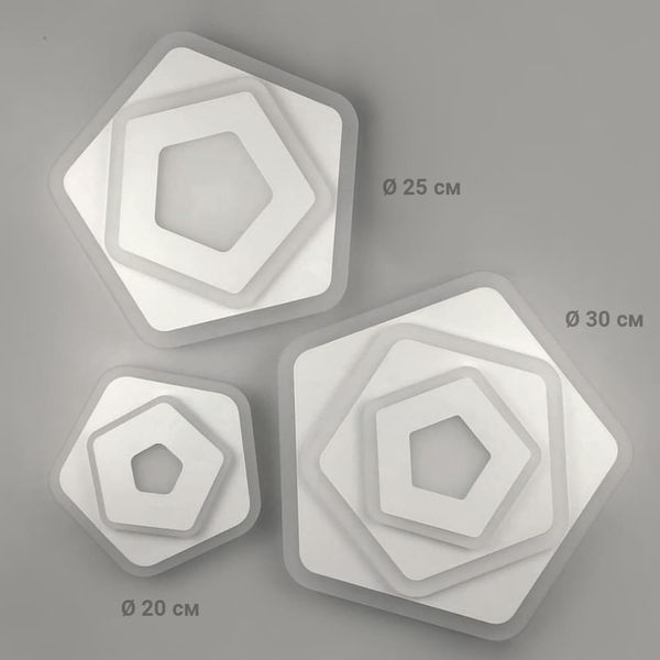 Світильник настінно-стельовий LED LineF 2261-250 WT білий п'ятикутний &Oslash; 25 см матовий розсіювач 2261-250 WT фото