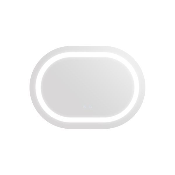 Дзеркало настінне Gemini (GE1) 650х900 мм, овальне, з LED-підсвіткою Touch, антизапотіванням, димером, рег. темп. кольору (3000-6500K) Qtap QT2578R6590 фото