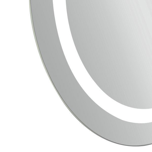 Дзеркало настінне Gemini (GE1) 650х900 мм, овальне, з LED-підсвіткою Touch, антизапотіванням, димером, рег. темп. кольору (3000-6500K) Qtap QT2578R6590 фото