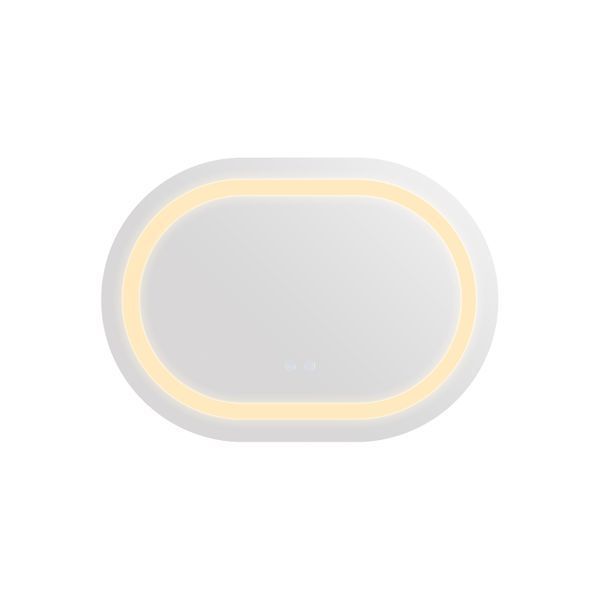 Дзеркало настінне Gemini (GE1) 650х900 мм, овальне, з LED-підсвіткою Touch, антизапотіванням, димером, рег. темп. кольору (3000-6500K) Qtap QT2578R6590 фото