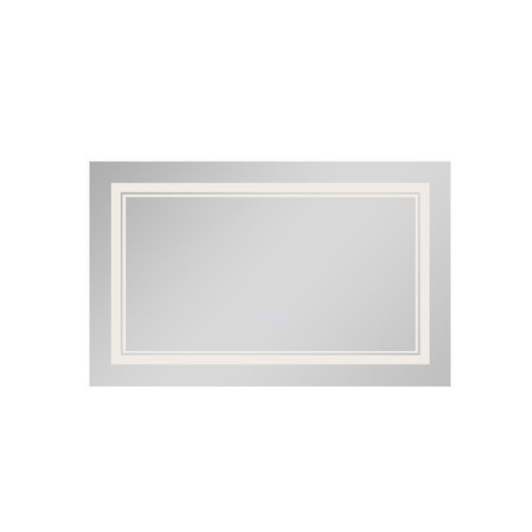 Дзеркало настінне Cardinal (CA1) 800х500 мм, прямокутне, з LED-підсвіткою Touch, антизапотіванням, димером, рег. темп. кольору (3000-6500K) Qtap QT0478C8050 фото