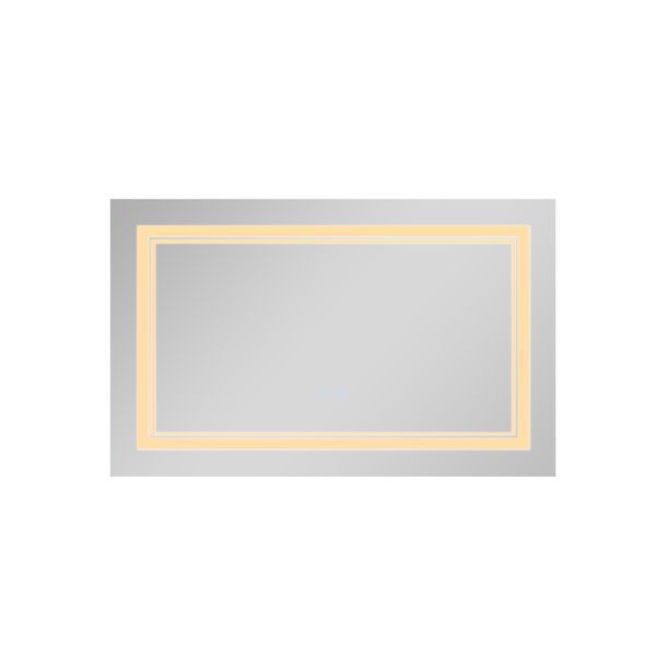 Дзеркало настінне Cardinal (CA1) 700х500 мм, прямокутне, з LED-підсвіткою Touch, антизапотіванням, димером, рег. темп. кольору (3000-6500K), Qtap QT0478C5070 фото