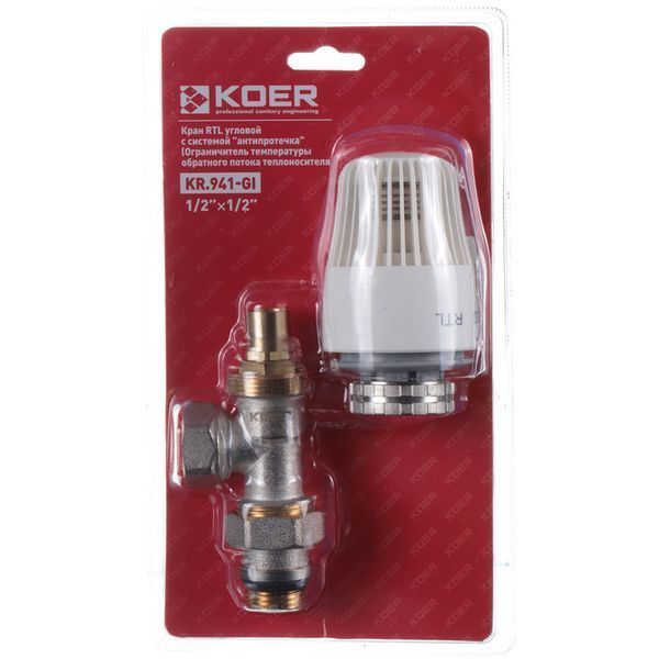 Кран RTL з системою "антипротікання" кутовий Koer KR.941-Gi - 1/2x1/2 (KR3065) 8291bf79-f7b0-4492-99c9-1ad0d6471f2f фото