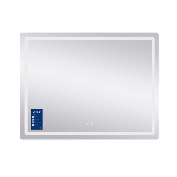Дзеркало настінне Mideya (MI2) 1200х800 мм, прямокутне, з LED-підсвіткою Touch, антизапотіванням, димером, рег. яскравості Qtap QT2078F12080 фото